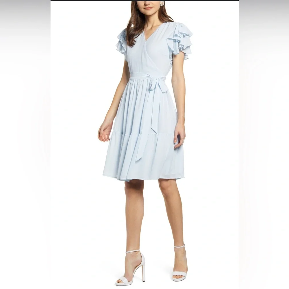 Rachel Parcell Light Blue Ruffle Dress - Picture 3 of 10